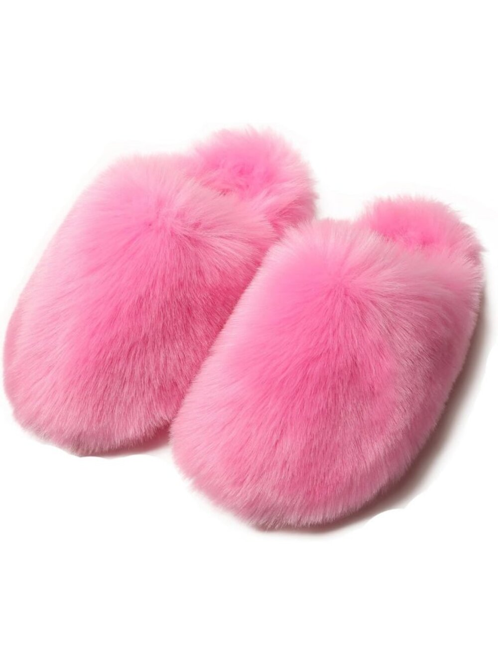 Cozy Faux Fur Fluffy Slippers for Women - Closed Toe Warm Winter House Slides